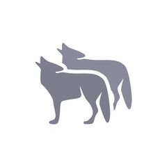 wolf icon on a white background, vector illustration