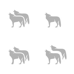 wolf icon on a white background, vector illustration