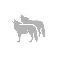 wolf icon on a white background, vector illustration
