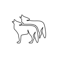 wolf icon on a white background, vector illustration