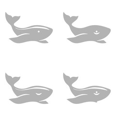 Obraz premium whale icon on a white background, vector illustration
