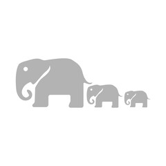 elephants icon on a white background, vector illustration