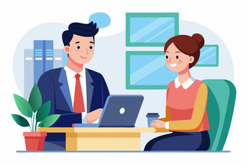 Job interview, business discussion meeting or recruitment manager, candidate answer question or career development, communication or hiring concept, business people answer question in job interview. 
