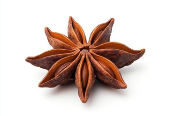 A star-shaped spice known as star anise, used for flavoring and culinary purposes.