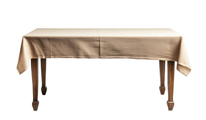 Beige Tablecloth on Wooden Table