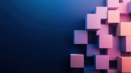 Obraz premium Glowing abstract shapes floating in a virtual space, digital glowtime, innovative and futuristic