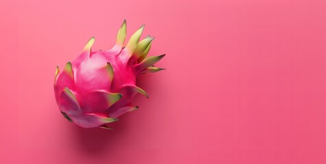 Vibrant dragon fruit on a bold pink background
