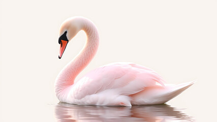 Fototapeta premium create the image of a graceful swan in pink color, the background must be transparent