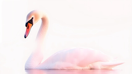 Naklejka premium create the image of a graceful swan in pink color, the background must be transparent