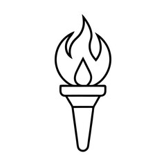 Fire Torch Vector Logo isolated png on white background