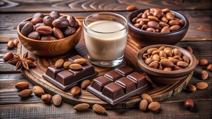 Fototapeta premium almond+candy+milk+chocolate