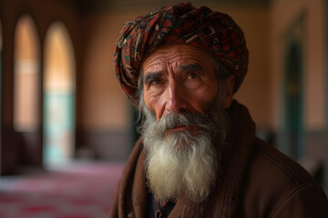 portrait of an old Muslim believer