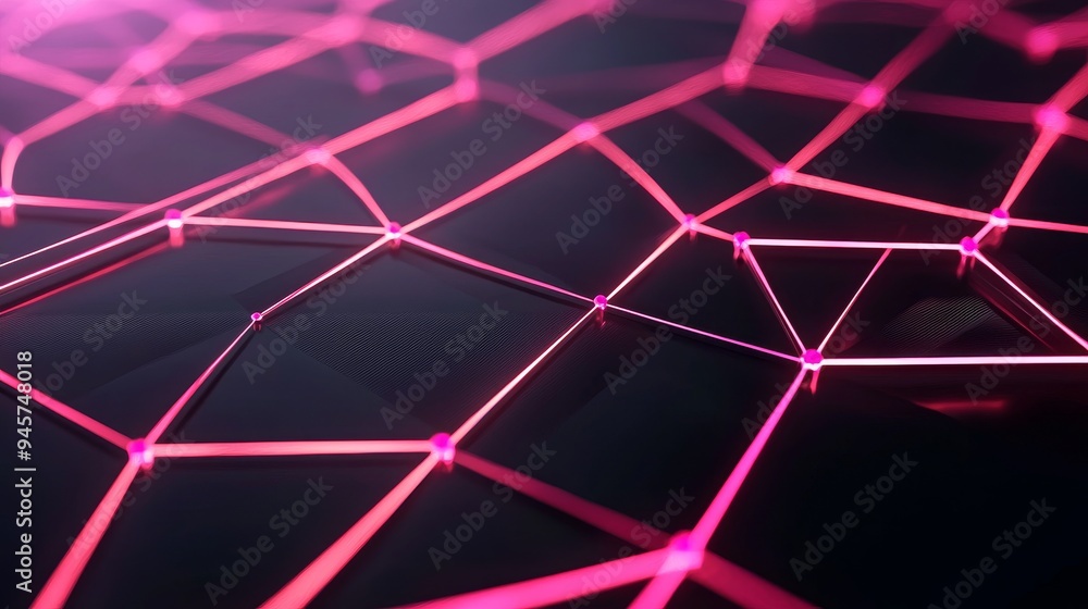 Poster a futuristic digital grid with glowing lines and nodes, creating a sleek, tech-inspired background