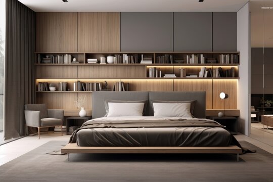 Modern bedroom minimal interior design furniture architecture publication.