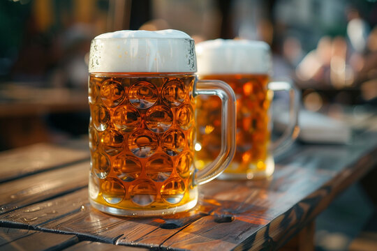 Bright colorful beer fest local german celebration octoberfest saint patrick day, Generative AI