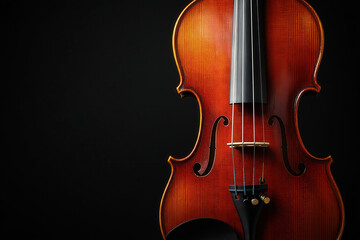 Fototapeta premium Violin on a Black Background