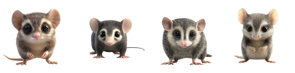 Obraz premium Adorable group of cute gliders showcasing their playful nature and expressive faces. Perfect for wildlife and pet themes.