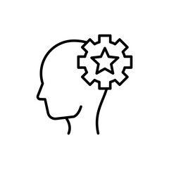 Good thinking outline icons, minimalist vector illustration ,simple transparent graphic element .Isolated on white background