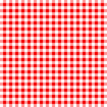 Red White Scott Checkered Gingham Plaid Seamless Pattern
