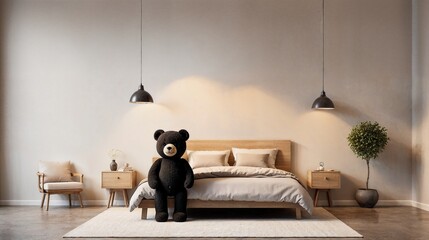 Generative AI, Cozy Bedroom with Teddy Bears