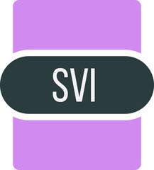 SVI File extension icon rounded and color fill