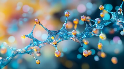 47. The molecular structure of a protein with detailed folding and bonding patterns