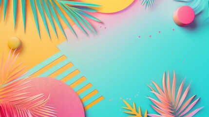 Abstract summer background with gradient hues and organic motifs