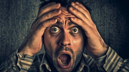 Fototapeta premium Feeling of panic and fear. Depression, mental health concept. 