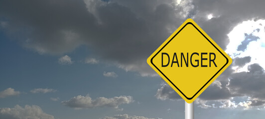 danger,caution,Hurricane Idalia warning sign against a powerful stormy background with copy space. Dirty and angled sign with cyclonic winds add to the drama.hurricane season sign on cloudy background