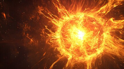 Obraz premium 70. The internal structure of a star with nuclear fusion processes and radiative zones