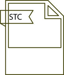 STC File format icon black outline and light color text