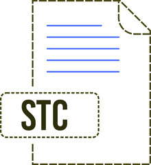 STC File format icon dashed outline