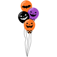 vibrant halloween party air balloon illustration 