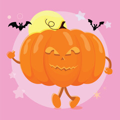 Halloween boo pumpkin character