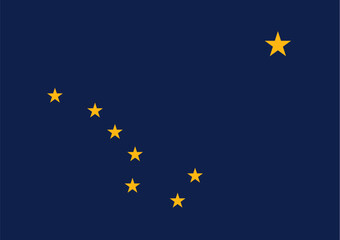 Flag of Alaska state (United States of America, U.S.A. or USA, North America) Eight gold stars on a blue background