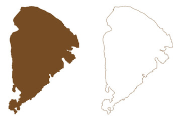 Harnon island (Kingdom of Sweden) map vector illustration, scribble sketch Härnön map