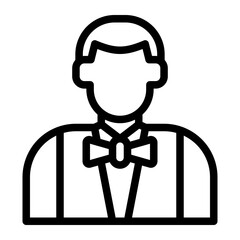 Staff icon in outline style