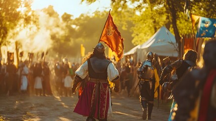 83. A historical Renaissance fair with costumes, jousting, and medieval festivities