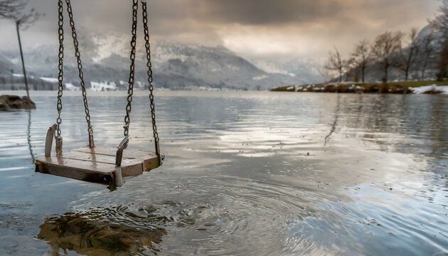 little bied swing in the water;