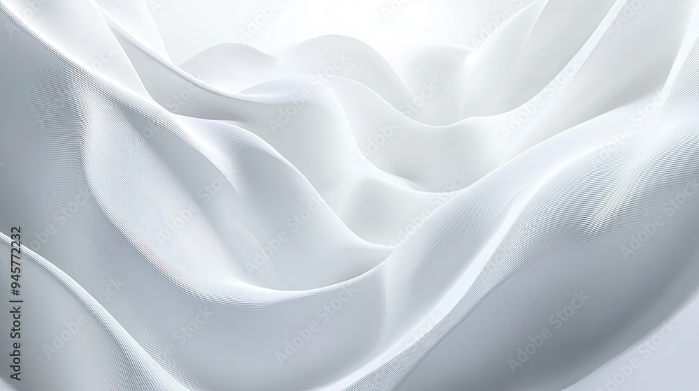 Poster abstract white lines and shapes forming a dynamic, futuristic background with depth and movement.