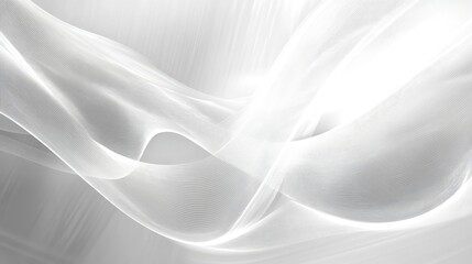 Abstract white lines and shapes forming a dynamic, futuristic background with depth and movement.