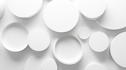 An abstract white background with circular patterns and shadows, creating a modern and stylish backdrop.