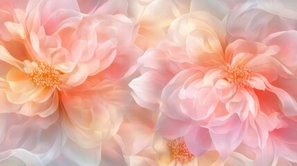 Obraz premium Abstract Floral Background with Delicate Pink and Peach Petals.