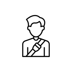 Seatbelt outline icons, minimalist vector illustration ,simple transparent graphic element .Isolated on white background