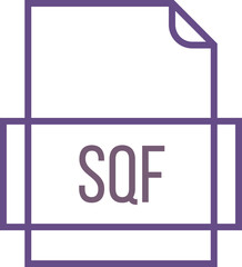 SQF File icon thick outline sharp corners