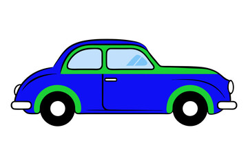 Vintage Car Illustration: Classic Design on a White Background