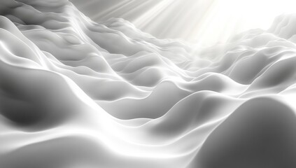 Obraz premium Abstract White Landscape with Light Rays