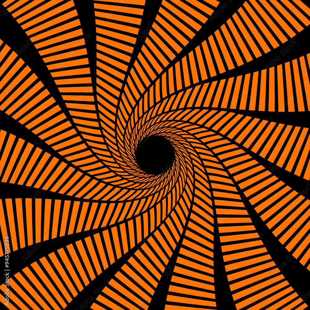 Leinwandbilder psychedelic hypnotic halloween spiral pattern. vector optical illusion background with swirled vorte