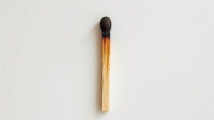 Burnt matches on a white background, isolated
