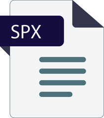 SPX File icon with folded style document